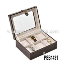 caja de reloj de cuero para 6 relojes de alta calidad de China fabricante